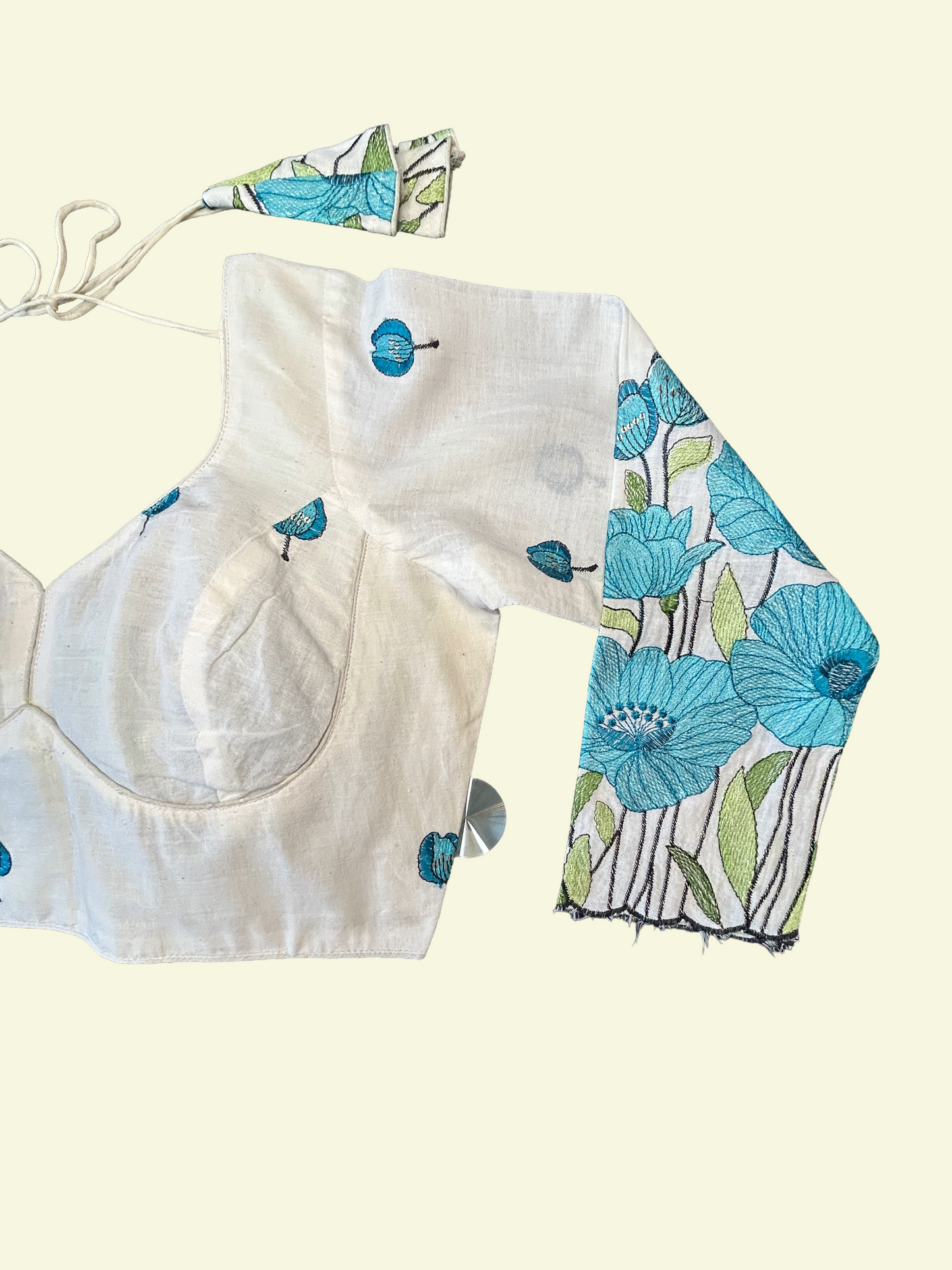 Blue cotton crop top