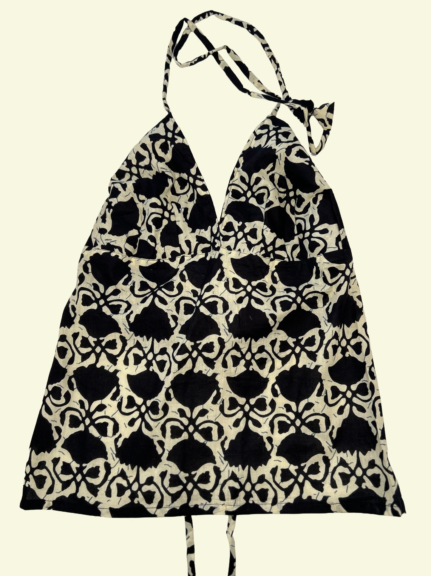 Black and white halter neck