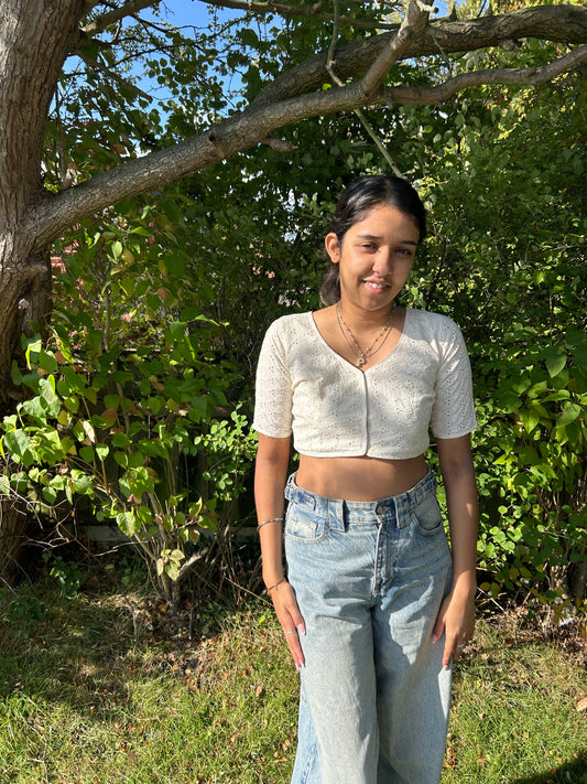 Daisy Eyelet Crop Top