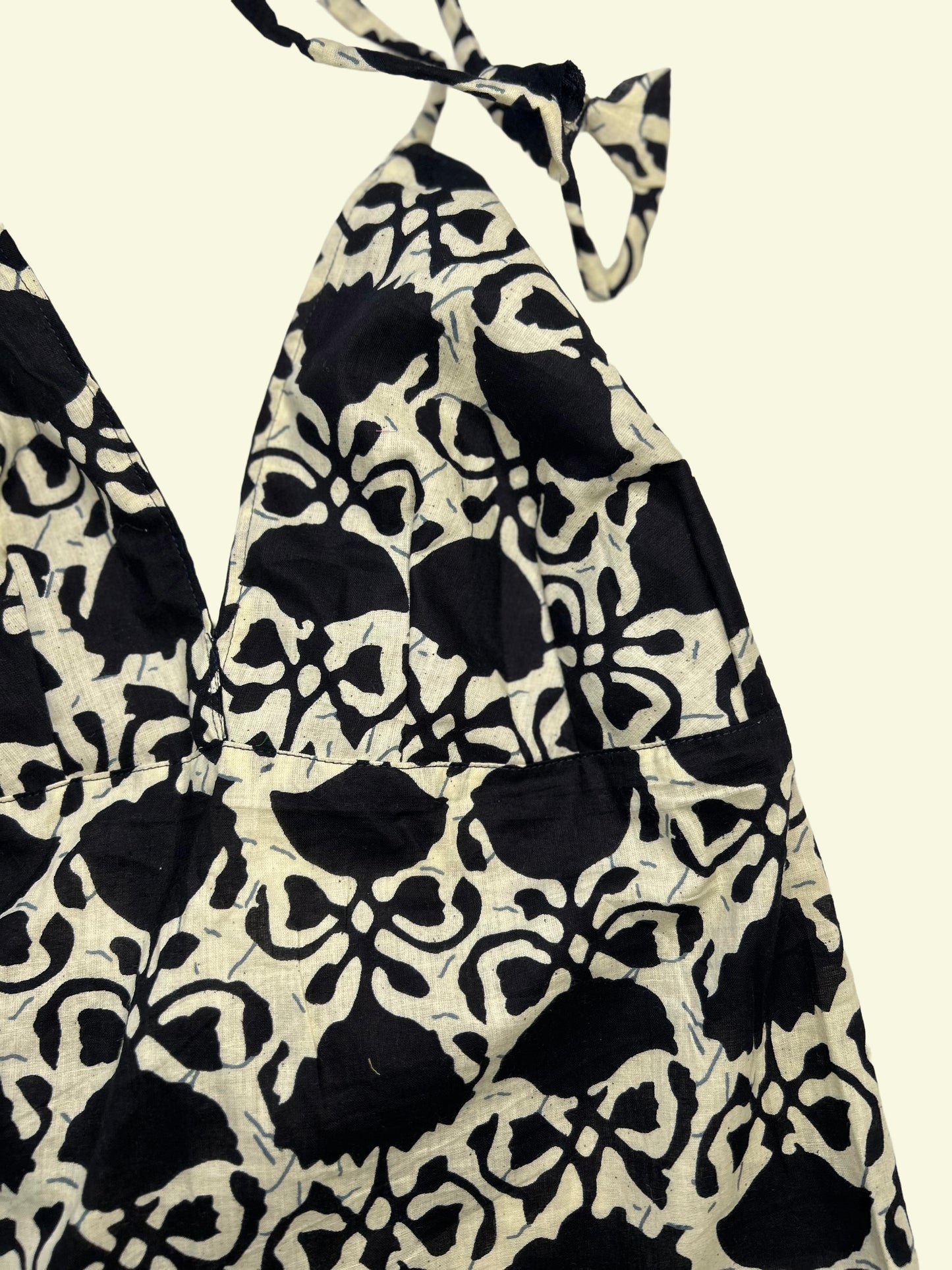 Black and white halter neck