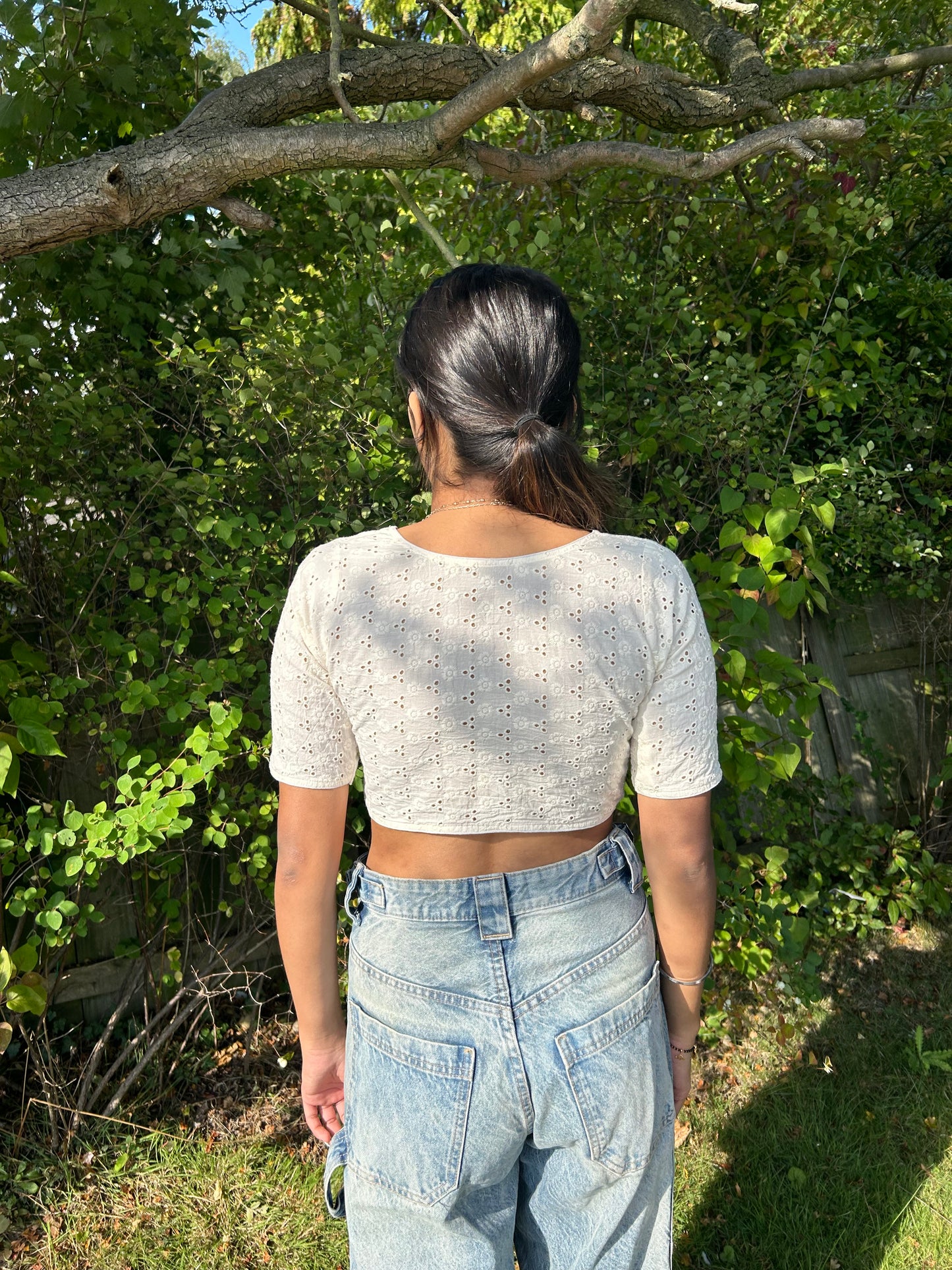 Daisy Eyelet Crop Top