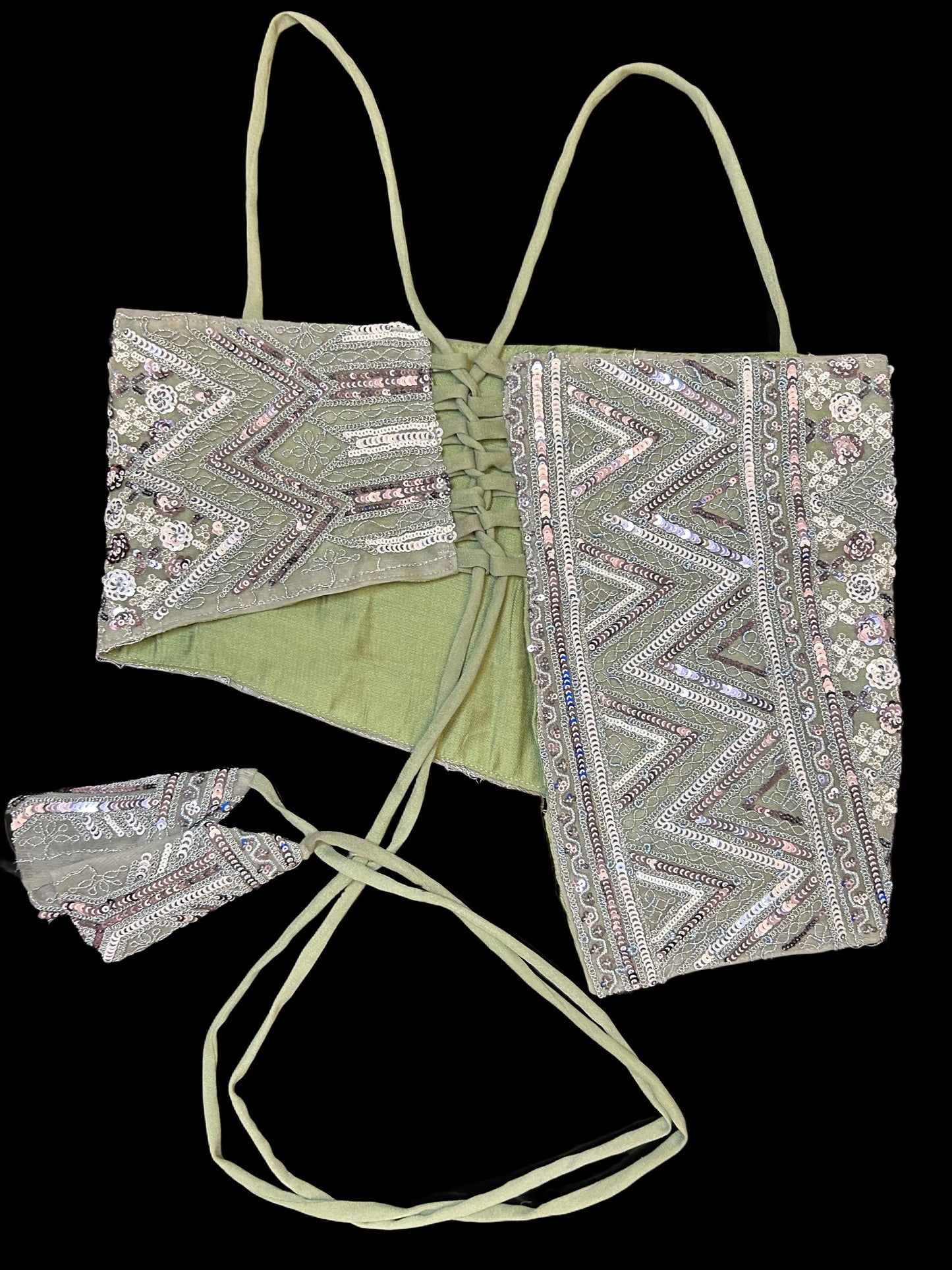 Green Asymmetric Crop Top