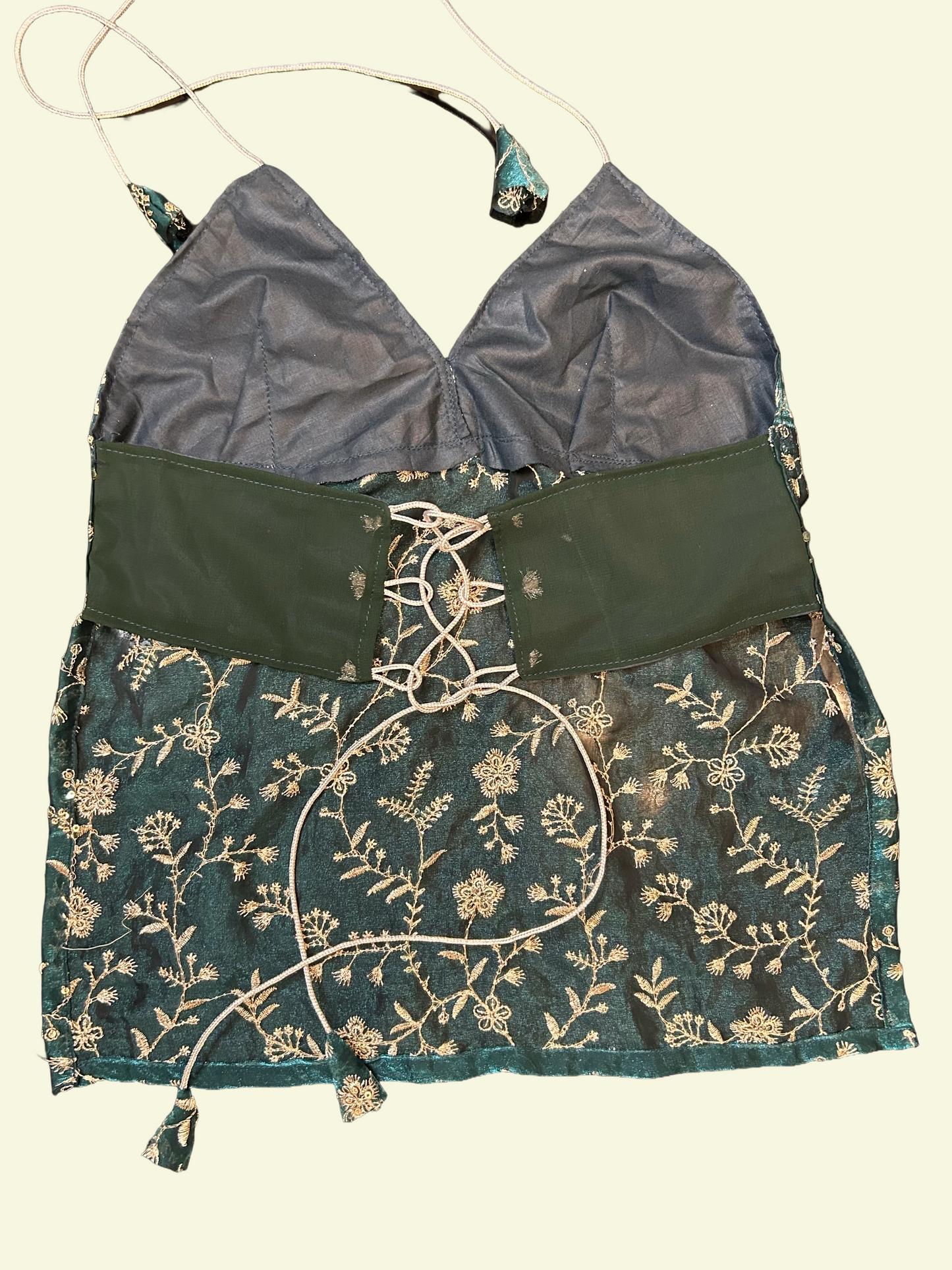 Green Sequin Halter Top