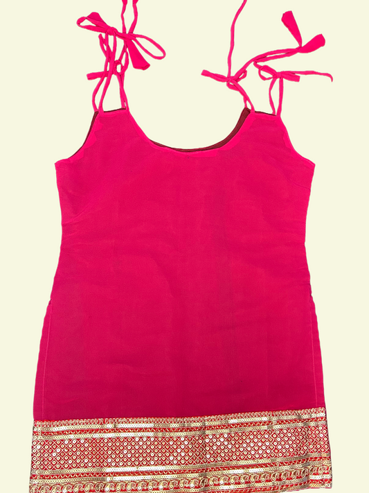 Pink Kurta Top with Sequin Detail