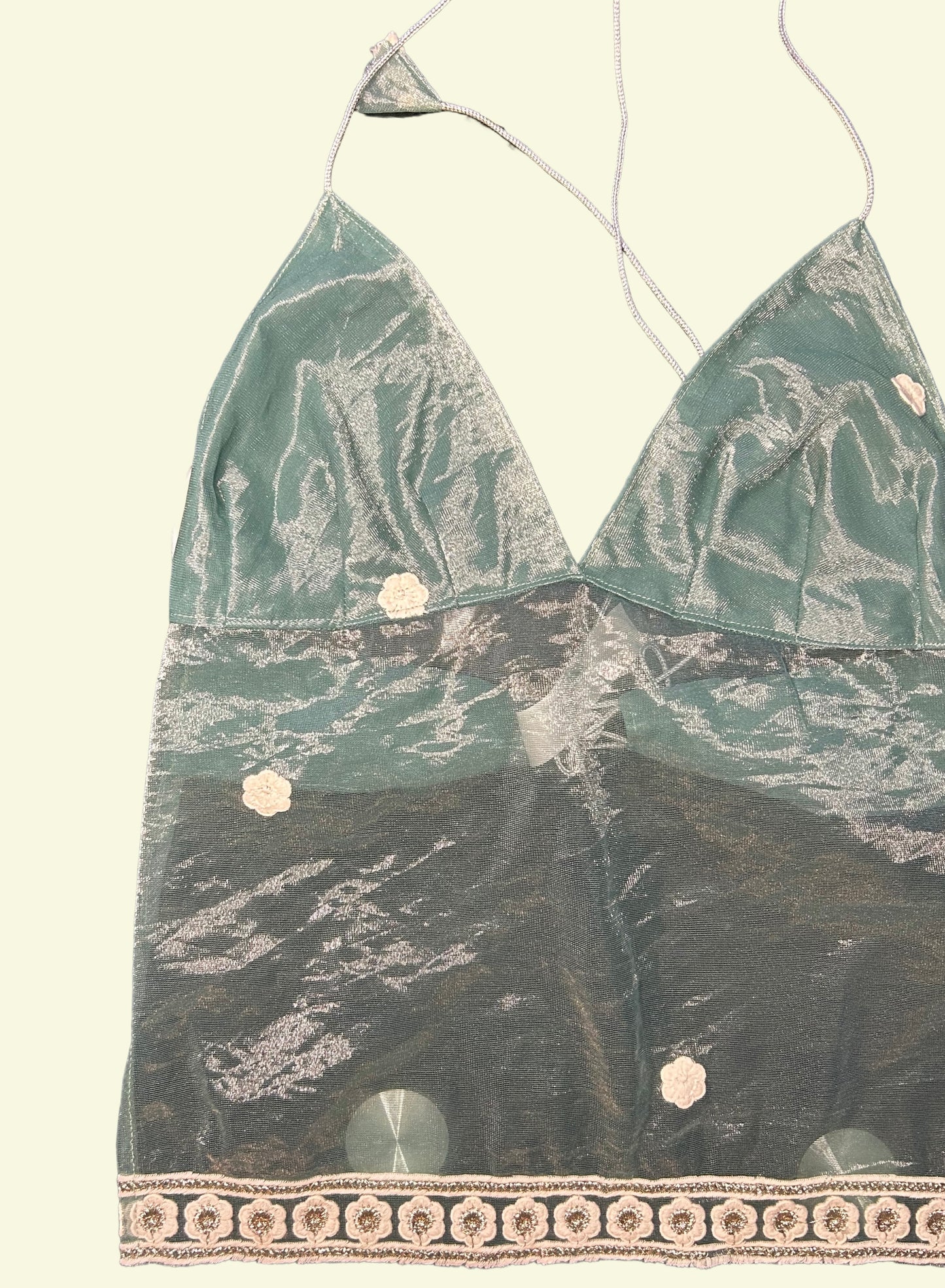 Blue Organza Halter Top